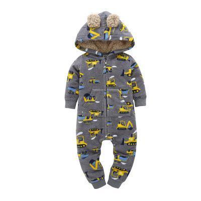 Modern Colorful Interesting Newborn Baby Unisex Warm Clothing Long Sleeved Cotton Romper For Kids
