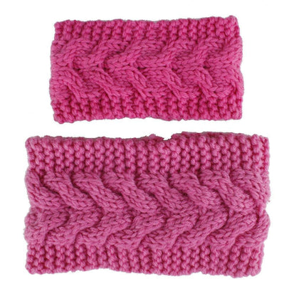 HandmadeKnit Wool Hairband for Mother &amp; Daughter Headband Knit Flower Hairband Ear Warmer Headwrap
