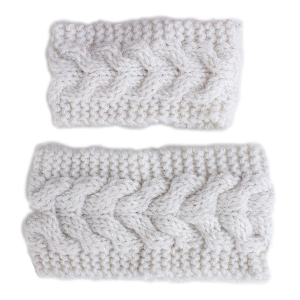 HandmadeKnit Wool Hairband for Mother &amp; Daughter Headband Knit Flower Hairband Ear Warmer Headwrap