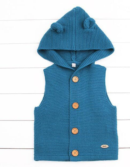 Modern Winter Warm Knit Cardigan Long Sleeve Hooded Sweaters for Newborn Infant Jacket And Coat Combination Clotes