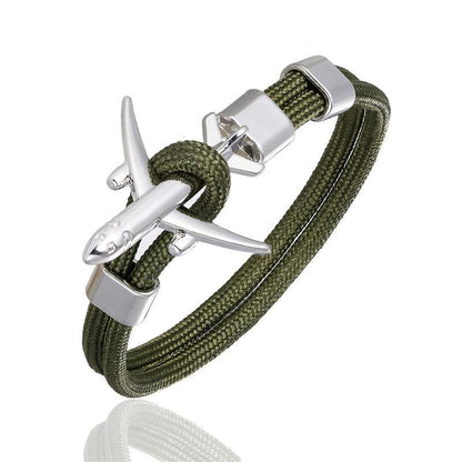 Luxury Plane Bracelets For Men and Women Charm Survival Rope Chain Paracord Bracelet Metal Airplane Hooks Summer Style