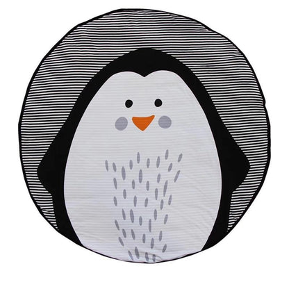 Play Mat Cartoon Animal Baby Mats Newborn Infant Crawling Cotton Round Floor Carpet Rugs Mat for Kids Room Nursery Decor