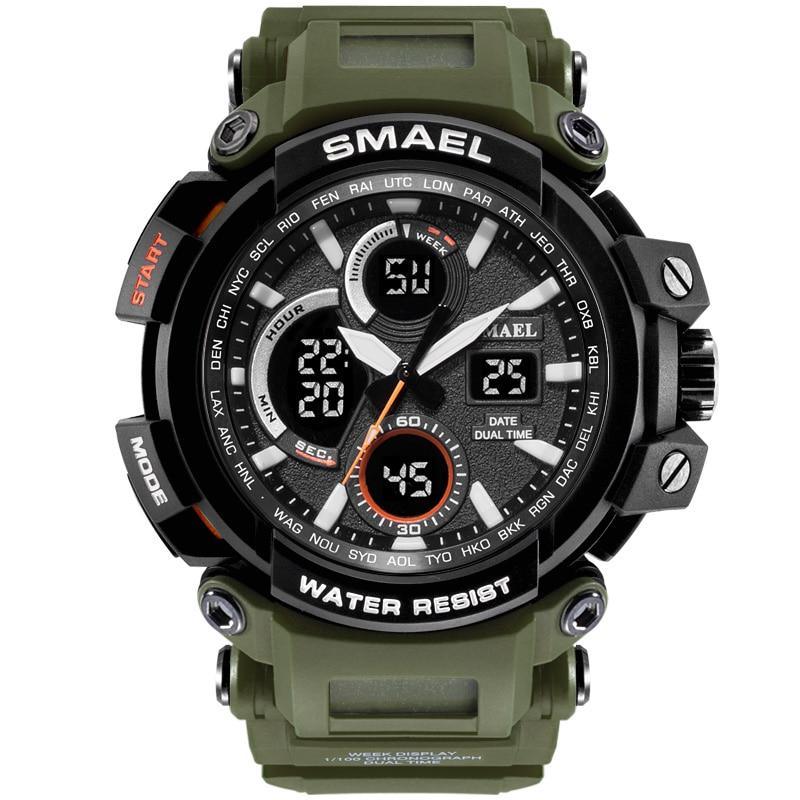 Army Green Modern Sport  Waterproof 50M Men Watches With LED Digital Display In Military Armi Relogio Masculino Style