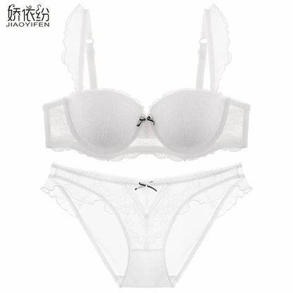 JYF Sexy French Bra Lace Underwear Set Push Up BC Cup Plus Chest Pad Comfortable Embroidery Europe Intimates Bra &amp; Brief Sets