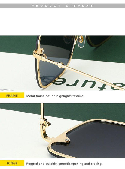 New Fashion Lady Oversize Rimless Square Bee Sunglasses For Women  With Small Bee Glasses Design Gradient Sunglasses With UV400