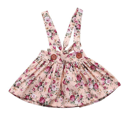 Luxury Modern Summer Fashion Toddler Kids Baby Girls Floral Printing Sleeveless Clothes Party  Strap Tutu Dress For Girls