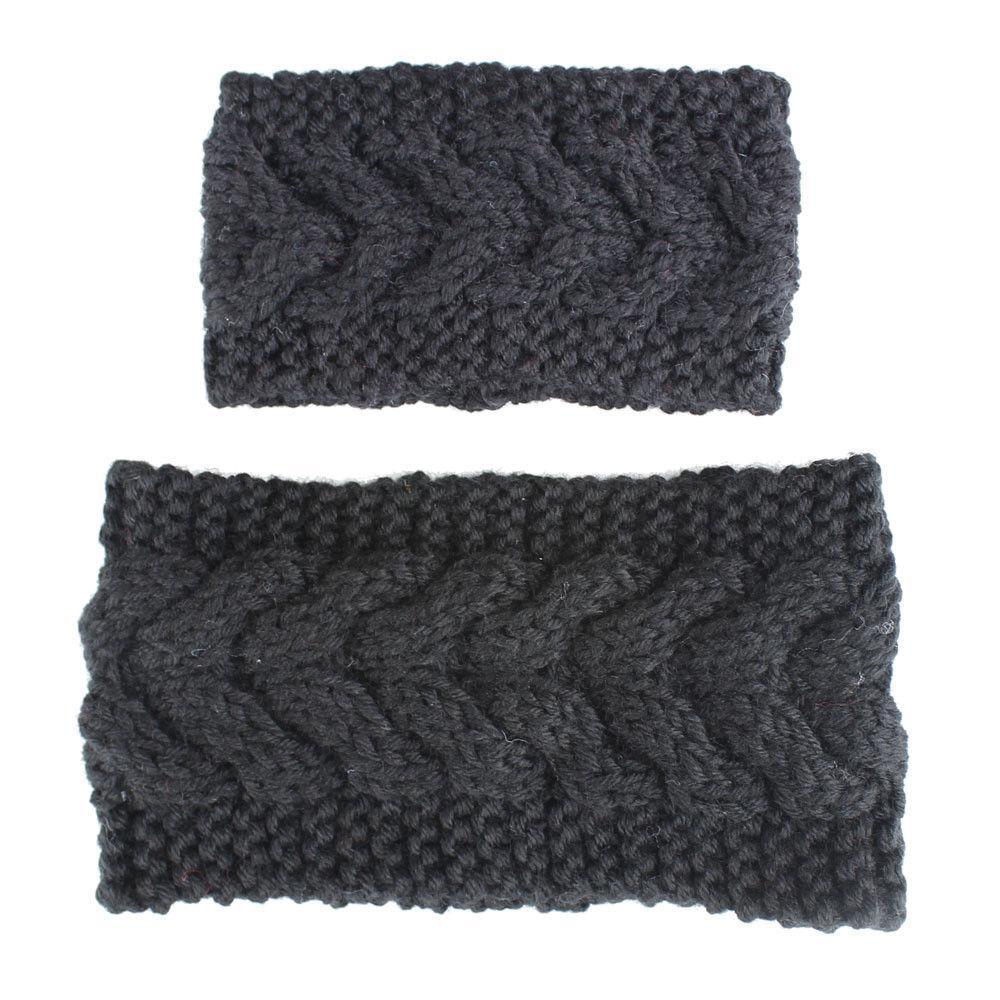 HandmadeKnit Wool Hairband for Mother &amp; Daughter Headband Knit Flower Hairband Ear Warmer Headwrap