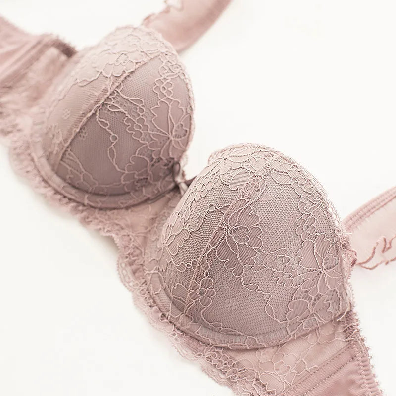 JYF Sexy French Bra Lace Underwear Set Push Up BC Cup Plus Chest Pad Comfortable Embroidery Europe Intimates Bra &amp; Brief Sets