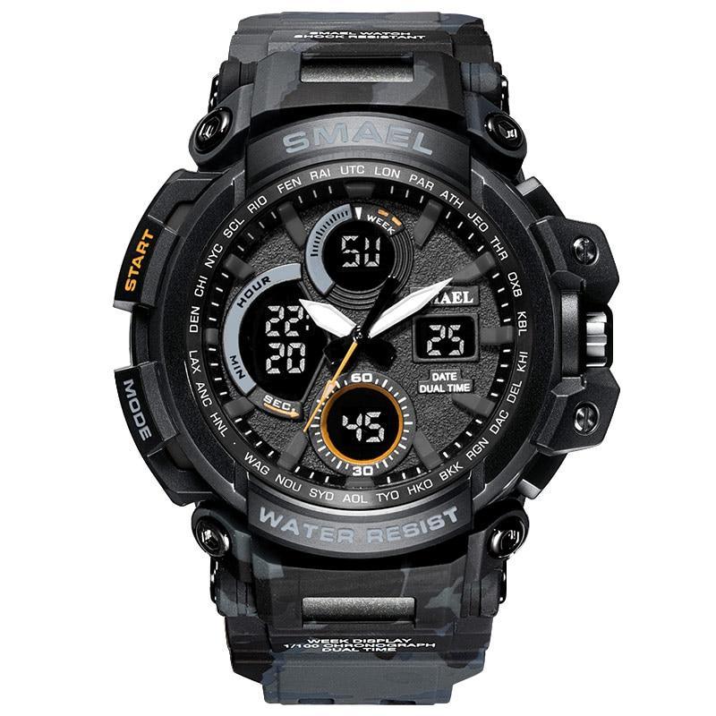 Orange Modern Sport  Waterproof 50M Men Watches With LED Digital Display In Military Armi Relogio Masculino Style