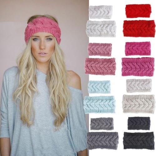HandmadeKnit Wool Hairband for Mother &amp; Daughter Headband Knit Flower Hairband Ear Warmer Headwrap