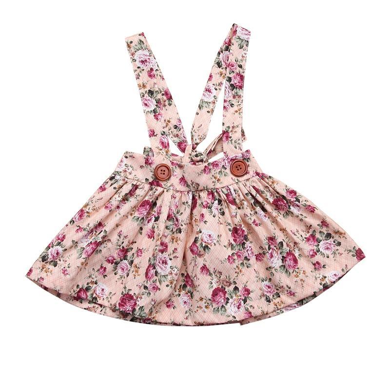 Luxury Modern Summer Fashion Toddler Kids Baby Girls Floral Printing Sleeveless Clothes Party  Strap Tutu Dress For Girls