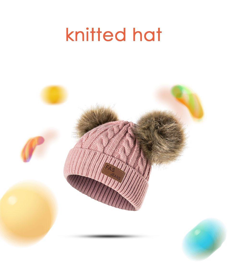 Luxury Baby Hat Pompon Hat Knitted Cute Cap For Girls &amp; Boys Casual Solid Color Girls Baby Style In Great New Modern Trend Design