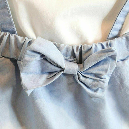 Toddler Kid Girl Ruffles Tops T-shirt  Strap Dress Outfit Cute Clothes Set Perfect Gift Unique Design