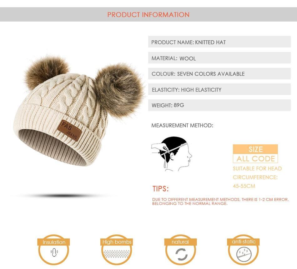 Luxury Baby Hat Pompon Hat Knitted Cute Cap For Girls &amp; Boys Casual Solid Color Girls Baby Style In Great New Modern Trend Design