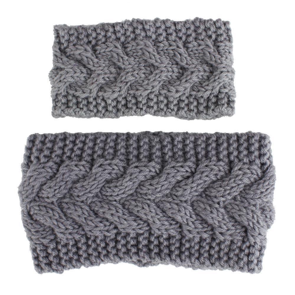 HandmadeKnit Wool Hairband for Mother &amp; Daughter Headband Knit Flower Hairband Ear Warmer Headwrap