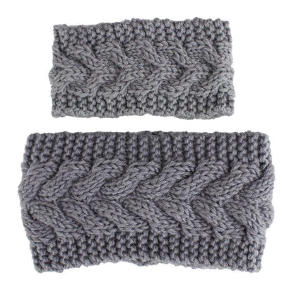 HandmadeKnit Wool Hairband for Mother &amp; Daughter Headband Knit Flower Hairband Ear Warmer Headwrap