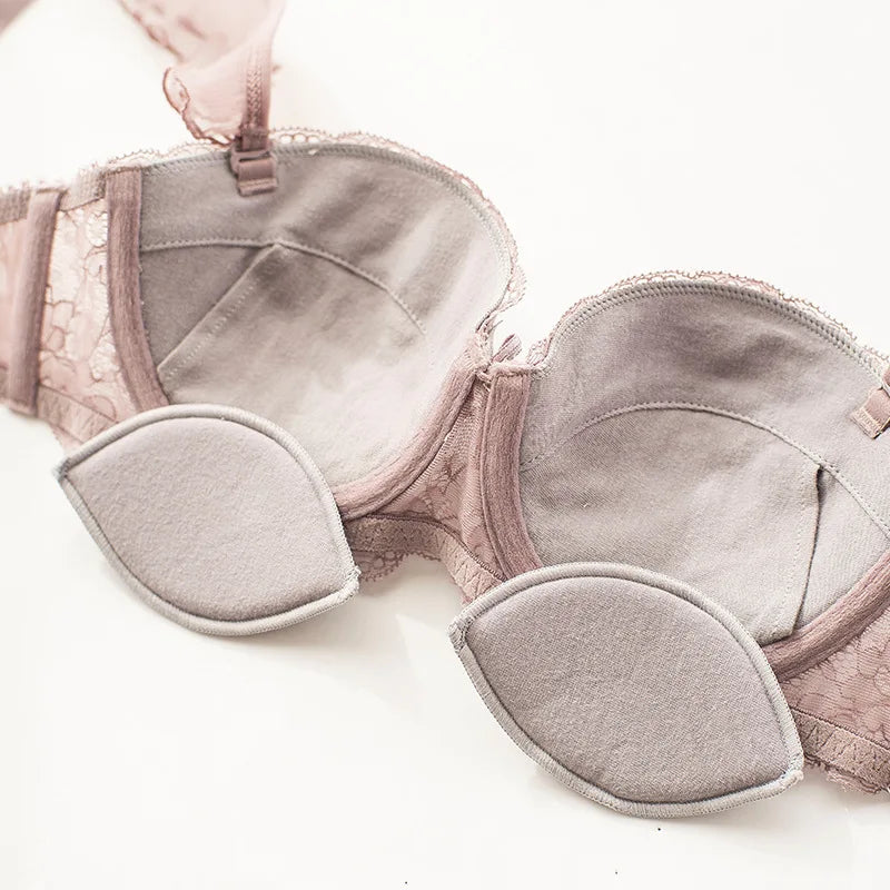JYF Sexy French Bra Lace Underwear Set Push Up BC Cup Plus Chest Pad Comfortable Embroidery Europe Intimates Bra &amp; Brief Sets