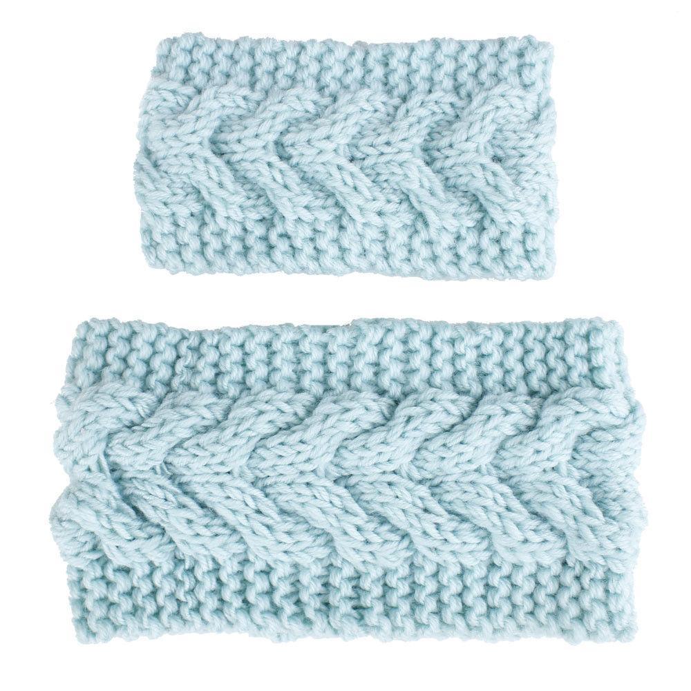HandmadeKnit Wool Hairband for Mother &amp; Daughter Headband Knit Flower Hairband Ear Warmer Headwrap