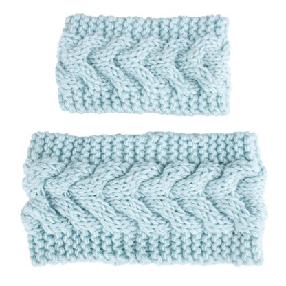 HandmadeKnit Wool Hairband for Mother &amp; Daughter Headband Knit Flower Hairband Ear Warmer Headwrap