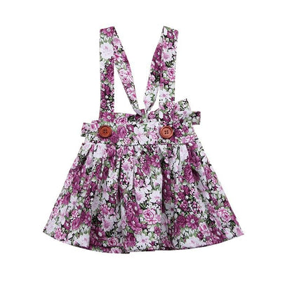 Luxury Modern Summer Fashion Toddler Kids Baby Girls Floral Printing Sleeveless Clothes Party  Strap Tutu Dress For Girls