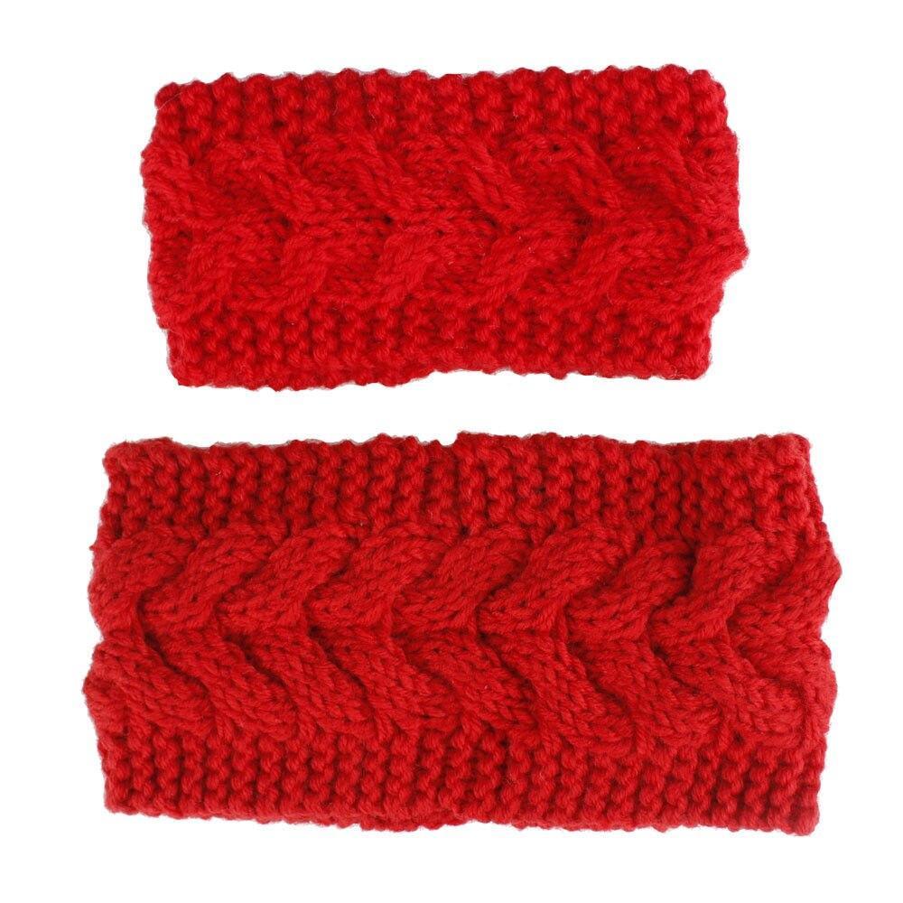 HandmadeKnit Wool Hairband for Mother &amp; Daughter Headband Knit Flower Hairband Ear Warmer Headwrap