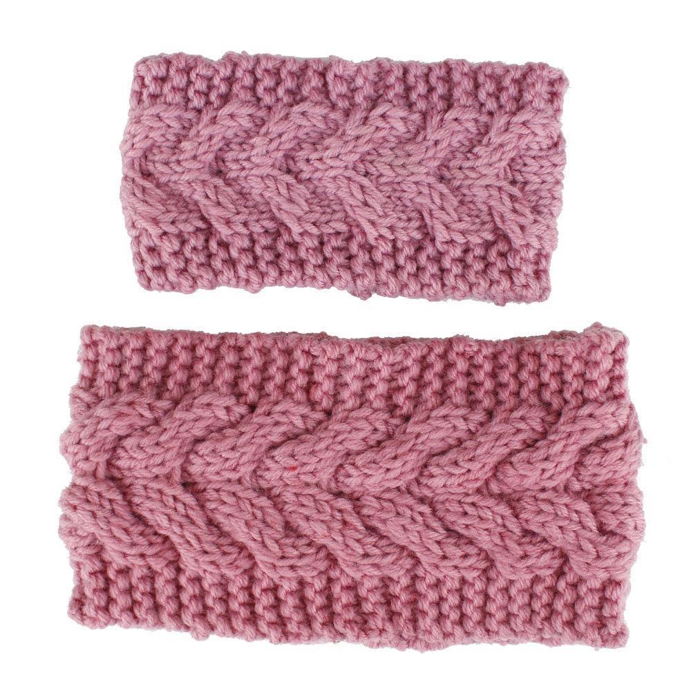 HandmadeKnit Wool Hairband for Mother &amp; Daughter Headband Knit Flower Hairband Ear Warmer Headwrap