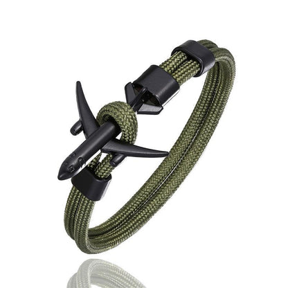Luxury Plane Bracelets For Men and Women Charm Survival Rope Chain Paracord Bracelet Metal Airplane Hooks Summer Style