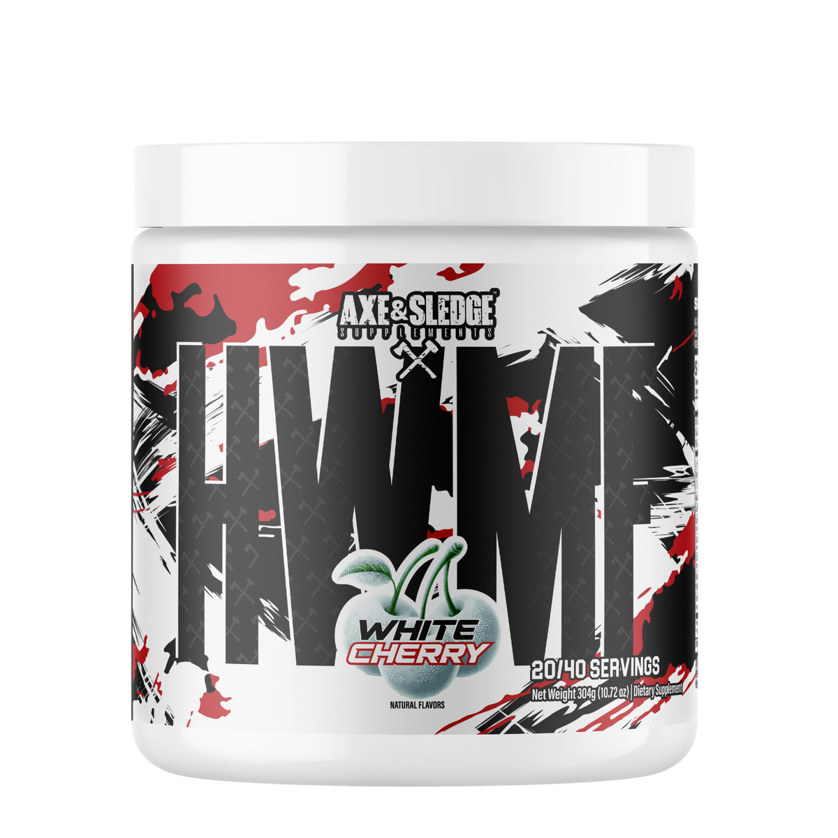 Axe &amp; Sledge HWMF High-Stim Pre-Workout, White Cherry, 40 Servings