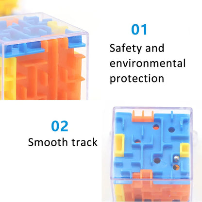 mini 3D Maze Magic Cube Six-sided Transparent Puzzle Speed Cube Rolling Ball Cubes Maze Toys For Children Stress Reliever Toys