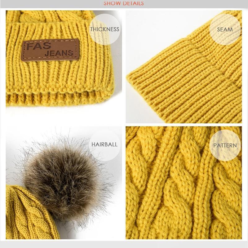 Luxury Baby Hat Pompon Hat Knitted Cute Cap For Girls &amp; Boys Casual Solid Color Girls Baby Style In Great New Modern Trend Design