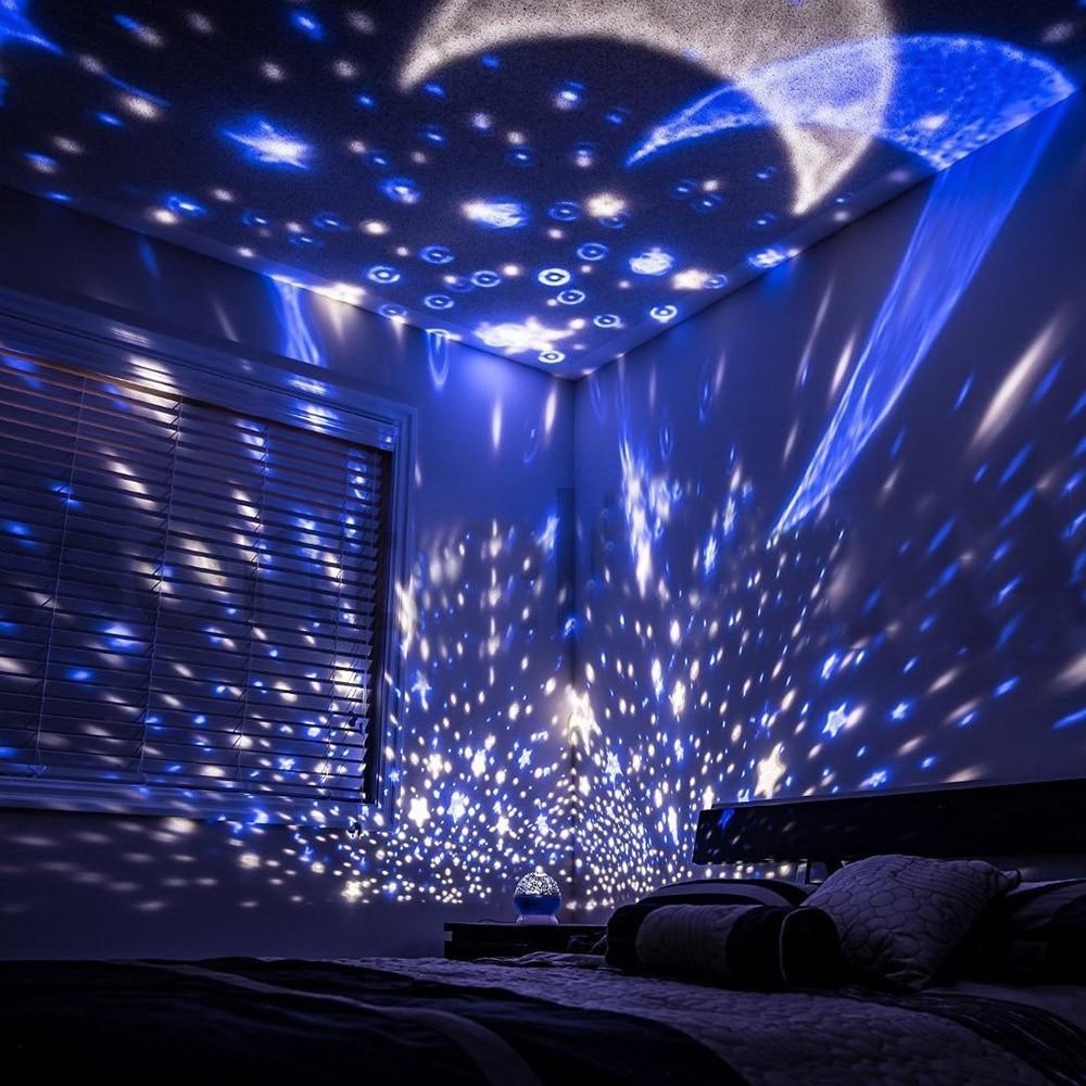 LED starry Night Light Projector Lamp For Baby And Children Sleep Room Interesting Light Shot Modern Lamp