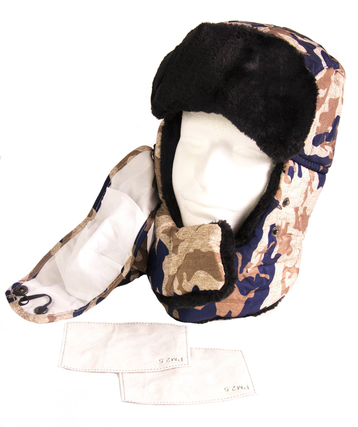 Sakkas Alex Ushanka Trapper Hat Removable Mask Faux Fur Winter Aviator Russian Hat, Windproof Cold Weather for Men &amp; Women