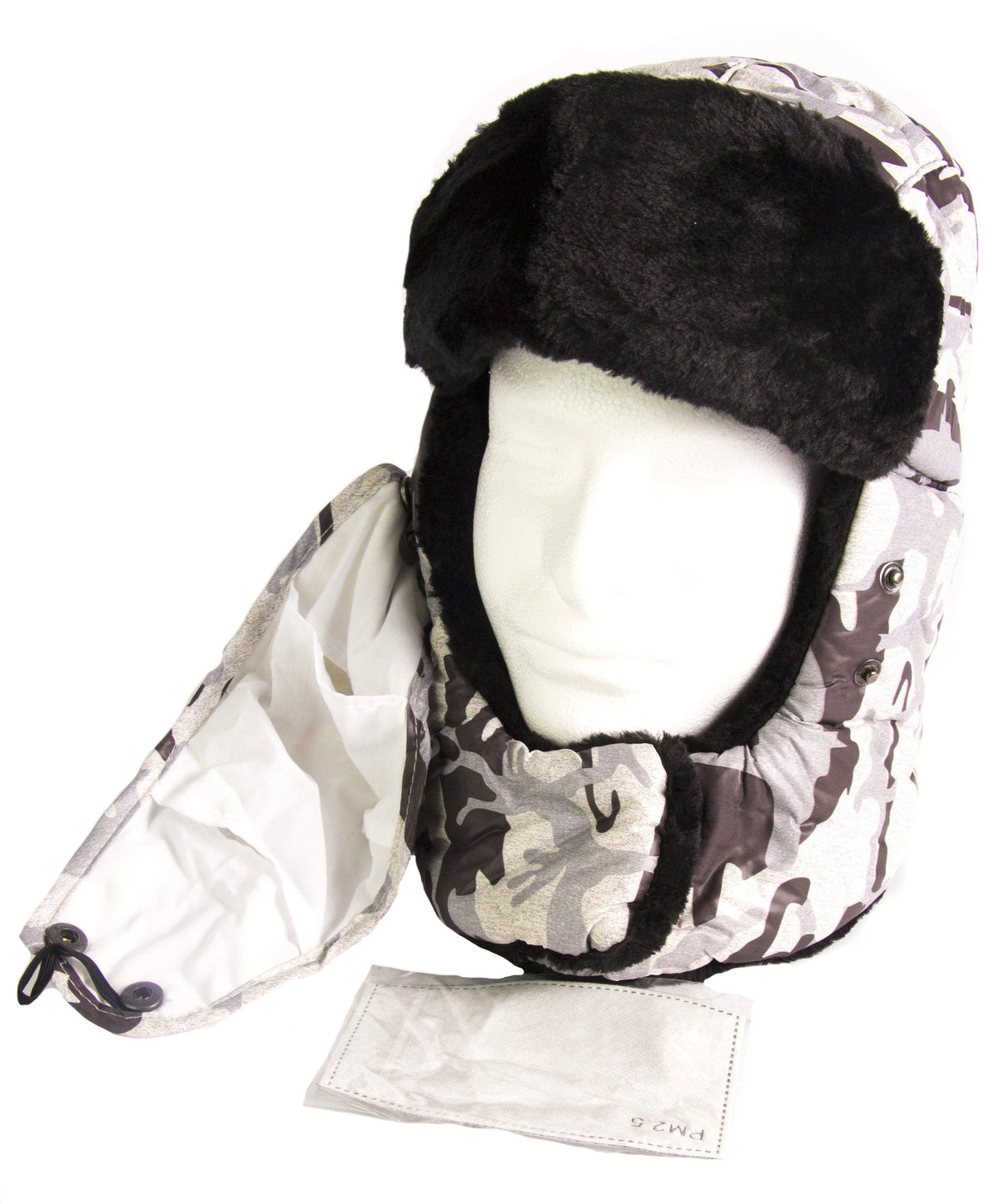 Sakkas Alex Ushanka Trapper Hat Removable Mask Faux Fur Winter Aviator Russian Hat, Windproof Cold Weather for Men &amp; Women
