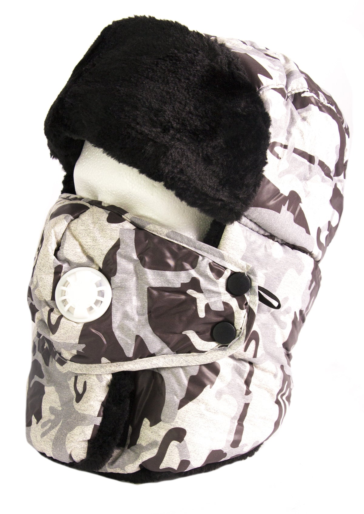 Sakkas Alex Ushanka Trapper Hat Removable Mask Faux Fur Winter Aviator Russian Hat, Windproof Cold Weather for Men &amp; Women