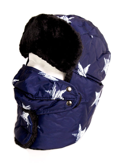 Sakkas Alex Ushanka Trapper Hat Removable Mask Faux Fur Winter Aviator Russian Hat, Windproof Cold Weather for Men &amp; Women