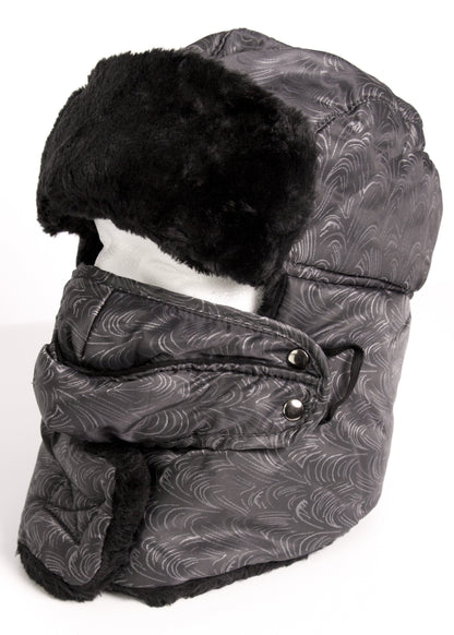 Sakkas Alex Ushanka Trapper Hat Removable Mask Faux Fur Winter Aviator Russian Hat, Windproof Cold Weather for Men &amp; Women