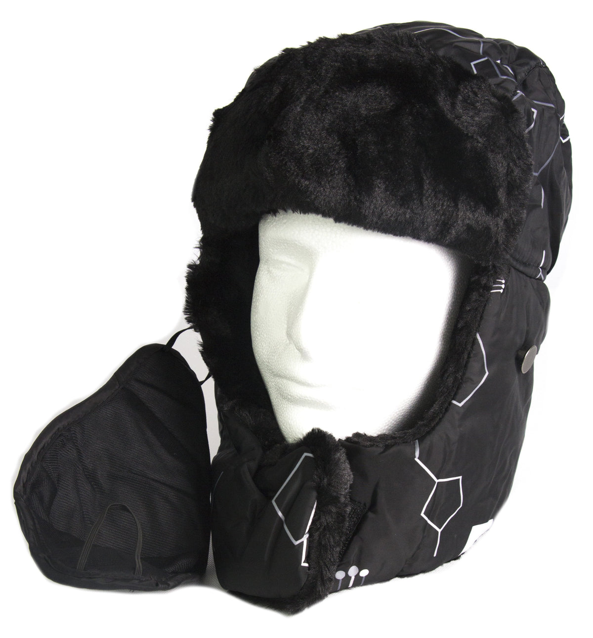 Sakkas Alex Ushanka Trapper Hat Removable Mask Faux Fur Winter Aviator Russian Hat, Windproof Cold Weather for Men &amp; Women