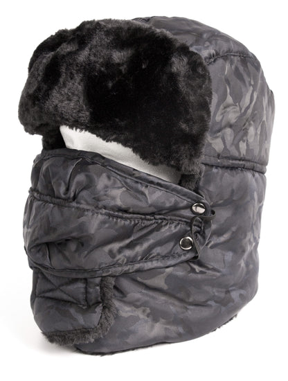 Sakkas Alex Ushanka Trapper Hat Removable Mask Faux Fur Winter Aviator Russian Hat, Windproof Cold Weather for Men &amp; Women