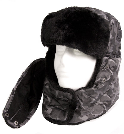 Sakkas Alex Ushanka Trapper Hat Removable Mask Faux Fur Winter Aviator Russian Hat, Windproof Cold Weather for Men &amp; Women