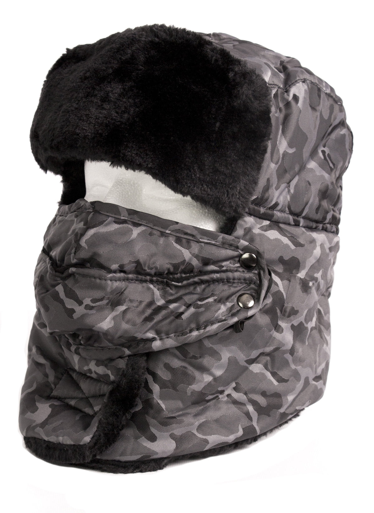 Sakkas Alex Ushanka Trapper Hat Removable Mask Faux Fur Winter Aviator Russian Hat, Windproof Cold Weather for Men &amp; Women