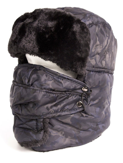 Sakkas Alex Ushanka Trapper Hat Removable Mask Faux Fur Winter Aviator Russian Hat, Windproof Cold Weather for Men &amp; Women