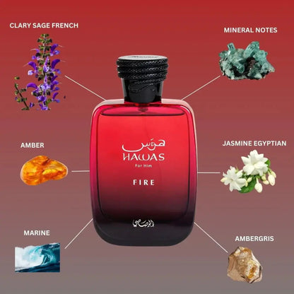 Hawas Fire By Rasasi For Unisex 3.4oz EDP Spray