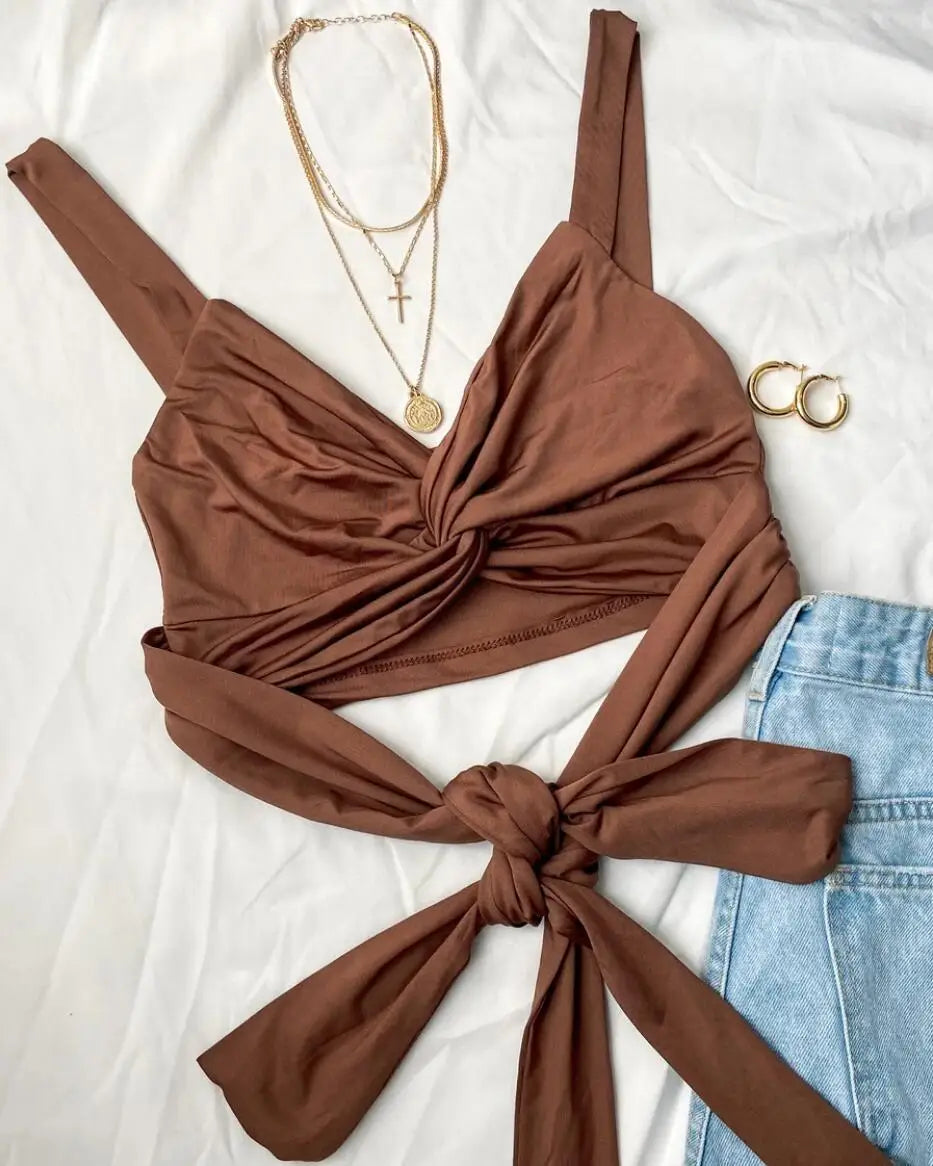Sexy Women Sleeveless Short Crop tops Ladies Vest Casual Tank Top Women&
