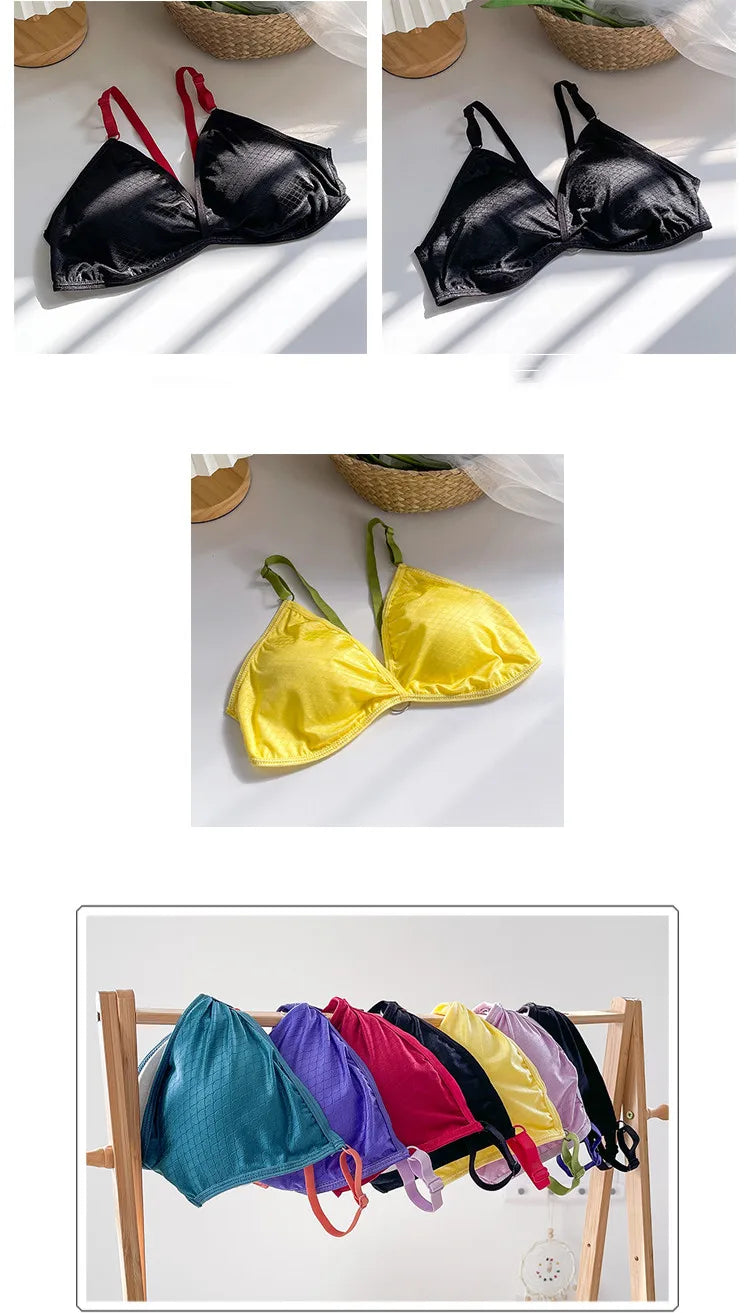 Women Push Up Bra Sexy Lingerie Bralette Wirefree Bra Sexy Deep Vneck Wireless Underwear Thin Seamless Bra Crossback Bra