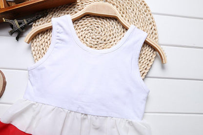 Luxury Summer Fashion Purple Stripe Round Neck Sleeveless Chiffon Dresses for baby Girls With Big Bow
