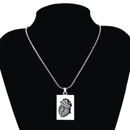Pair Of Lovers Fashion Puzzle Anatomical Heart Necklaces Pendants Stainless Steel Chain Couple Collares Women Valentine Day Gift