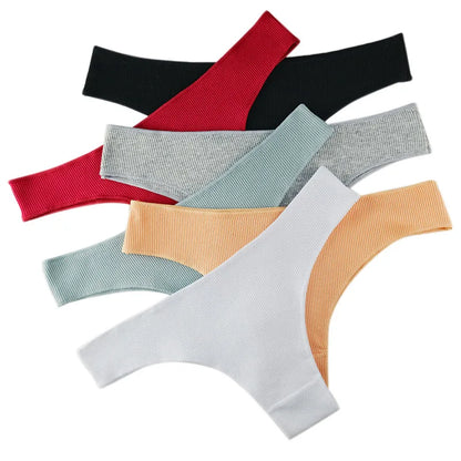 4Pcs/Set Cotton Panties Women Breathable Briefs Soild Underwear Female Underpants Low Waist Brazilian Panty Sexy Lingerie M-XL