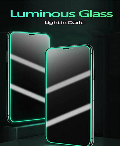3Pcs Luminous Screen Protectors for iPhone 14 11 Pro Max 12 Mini XR X XS Glowing Tempered Glass for IPhone 13 Pro MAX 8 7 Plus Tempered-Glass Screen Protector Compatible with iPhone