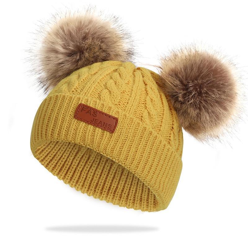 New Fashion Children Winter Caps For Baby Kids Girl Solid Knitted Thick And Modern Caps