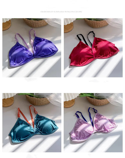 Women Push Up Bra Sexy Lingerie Bralette Wirefree Bra Sexy Deep Vneck Wireless Underwear Thin Seamless Bra Crossback Bra